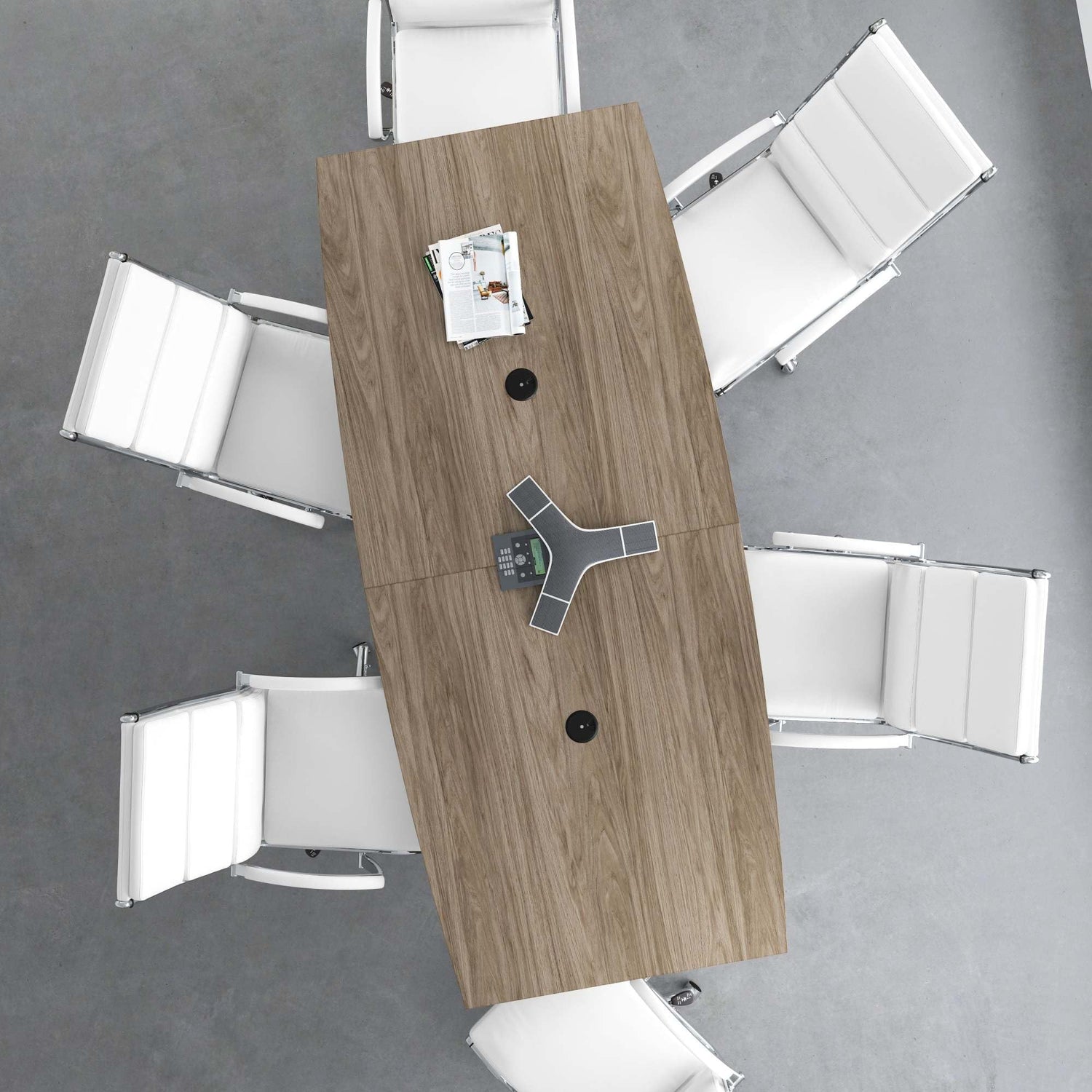 Bush Business Furniture Conference Table for 6-8 People with Wood Base | Boat Shaped 8 Foot Desk for Office Boardrooms and Training Rooms, 96W x 42D, Bush Business Furniture