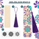 92 Pieces Unfinished Wood Bookmark with Colorful Tassels DIY Templates Blank Bookmarks Ornament Wooden Bookmarks DIY Bookmarks for Kids DIY Crafts TaoBary