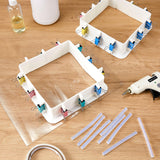 Tioncy 2 Pack Adjustable Mold Housing for Silicone Molds Making Reusable Plastic Housing Frame Silicone Mold Making Kit with Back Sheets Hot Glue Tioncy