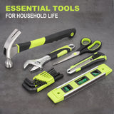 FASTPRO 220-Piece Home Tool Set, Household Repairing Tool Kit, with 12-Inch Wide Mouth Open Storage Tool Bag, Green FASTPRO