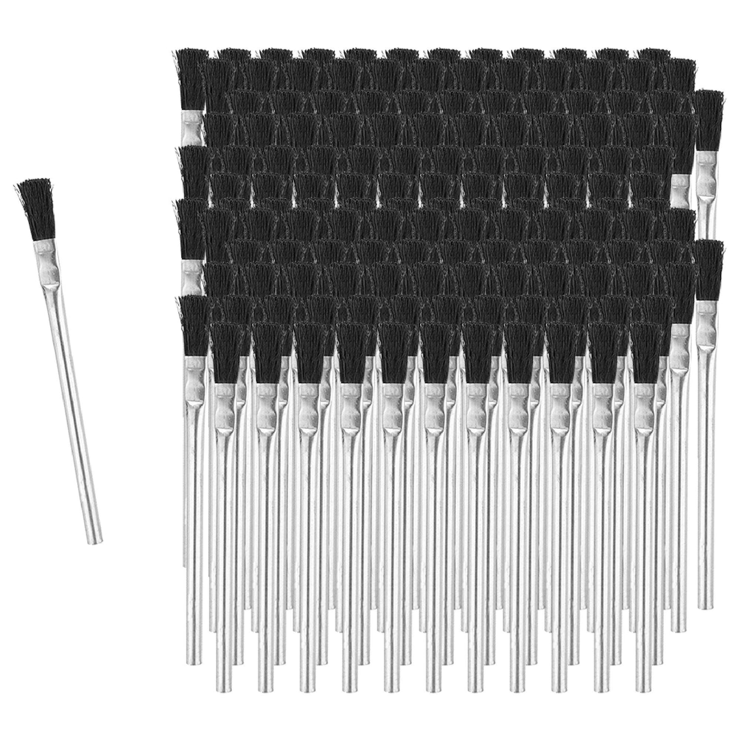 Fulton Acid Glue Applicator Brushes Made with Horse Hair Bristles | Tin Metal Tubular Ferrule Handle | Apply Grease Glue Oil Flux and Chemicals | Peachtree Woodworking Supply