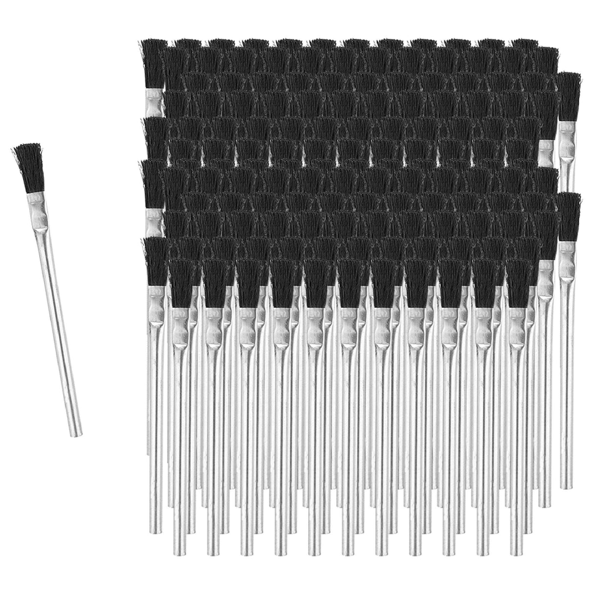 Fulton Acid Glue Applicator Brushes Made with Horse Hair Bristles | Tin Metal Tubular Ferrule Handle | Apply Grease Glue Oil Flux and Chemicals | Peachtree Woodworking Supply