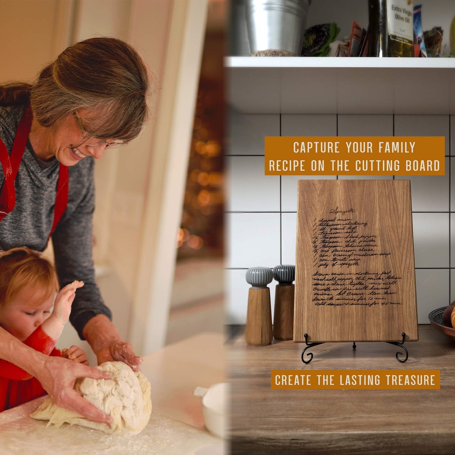 Mom and Grandma Handwritten Recipe Cutting Board, Personalized Family Recipe Cutting Board, Engraved keepsake gift, Christmas gifts for Mom and TheHrdwoodCom