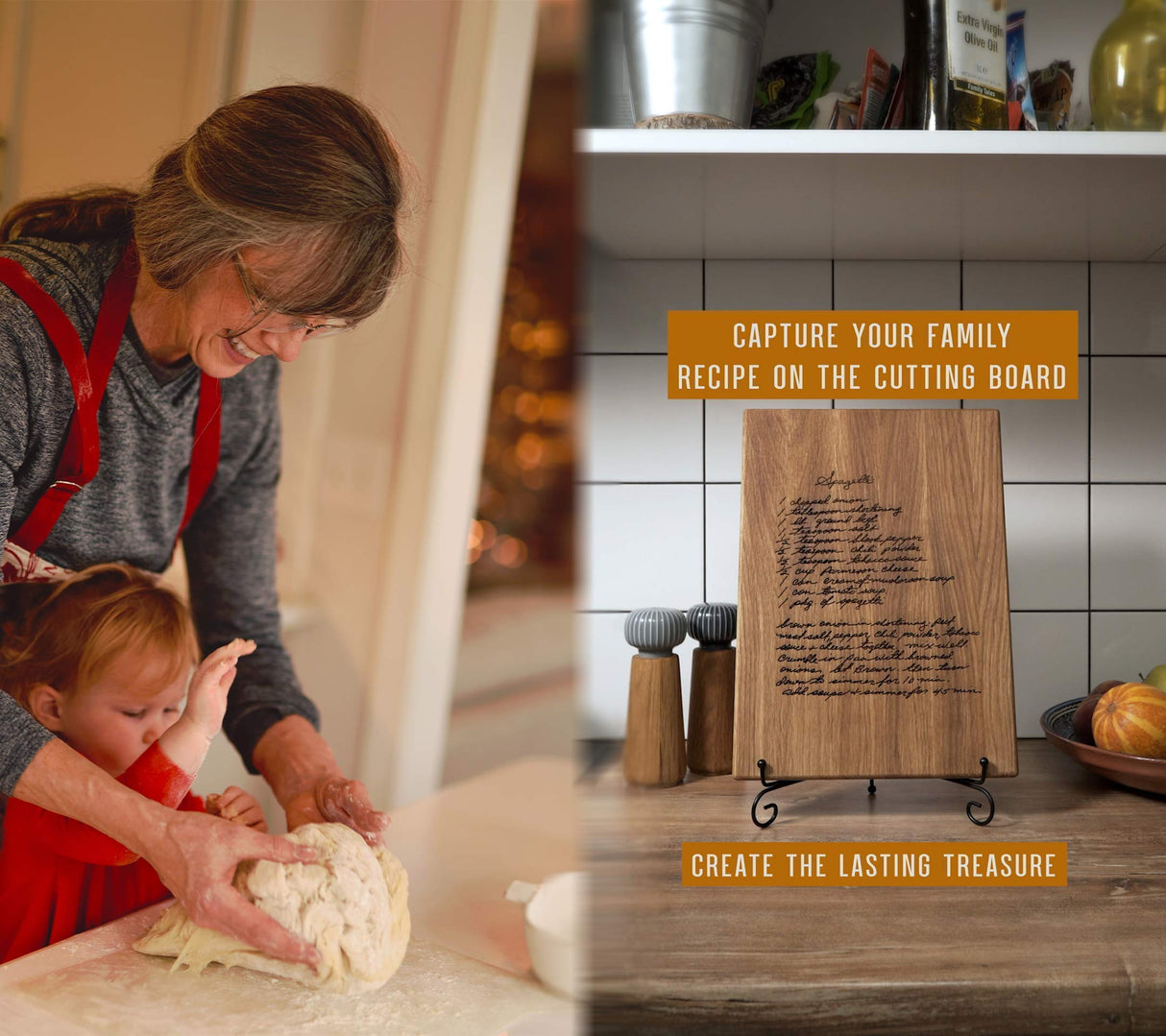 Mom and Grandma Handwritten Recipe Cutting Board, Personalized Family Recipe Cutting Board, Engraved keepsake gift, Christmas gifts for Mom and TheHrdwoodCom