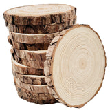 Unfinished Wood Slices for centerpieces 18 PCS 5.1-5.5 Inch,Round Wooden Discs with Tree Bark,Wood Cookies Circles for Crafts Christmas William Craft