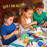 Dino Models, Clay Craft Kit - Dinosaur Arts and Crafts for Kids- Build a Dinosaur Gifts for Boys & Girls - Build 4 Dinos with Air Dry Magic Modeling Dan&Darci