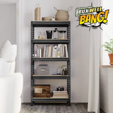 BuxWellBang 5-Shelf Heavy Duty Shelving - Adjustable Garage Storage Shelves, Metal Utility Storage Racks for Warehouse Pantry Basement Kitchen, BuxWellBang