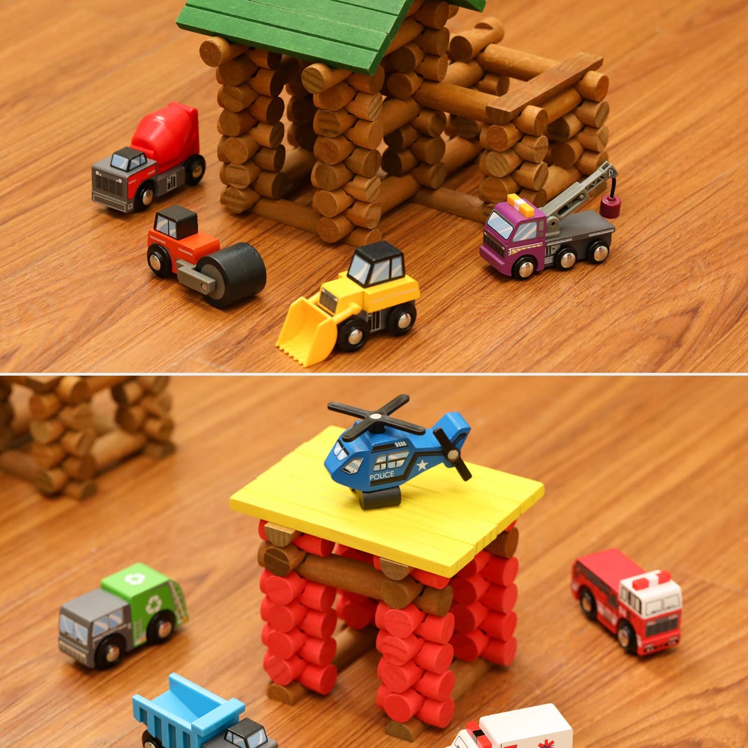 SainSmart Jr. Wooden Train Set Accessories Toy Cars (10 PCS), Compatible with All Major Brands, Gift for Toddlers and Kids Aged 3+ SainSmart Jr.