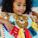 Melissa & Doug Basic Skills Puzzle Board - Wooden Educational Toy - Learn To Button Busy Board, Activity Board For Fine Motor Skills, Developmental Melissa & Doug