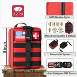 [2024 Upgrade] First Aid Kit,Survival Gear Outdoor Tactical Gear Set Military Grade Molle System for Camper Travel Hunting Hiking and Adventures（RED） Homestockplus
