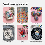 ARTISTRO Paint Pens for Rock Painting, Stone, Ceramic, Glass, Wood, Canvas. Set of 12 Acrylic Paint Markers Extra-fine Tip ARTISTRO