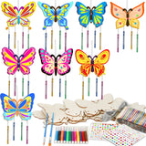 16 Pack Butterfly Wind Chime Kits Butterfly Crafts for Kids Make Your Own Butterfly Wind Chime Wooden DIY Arts and Crafts for Summer Party School gisgfim