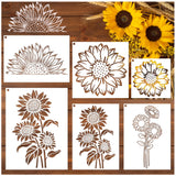 Large Sunflower Stencils Painting on Wood Wall 14.5 X 11 inch Paint for Kids Adult Art Crafts Projects Drawing Reusable Burning Pattern for Canvas yhslmh