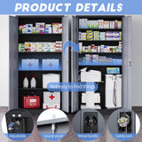 Yizosh Metal Garage Storage Cabinet with Lock, 71" Locking Tool Cabinet with 2 Doors and 5 Shelves, Tall Steel Cabinet for Garage, Heavy Duty File Yizosh