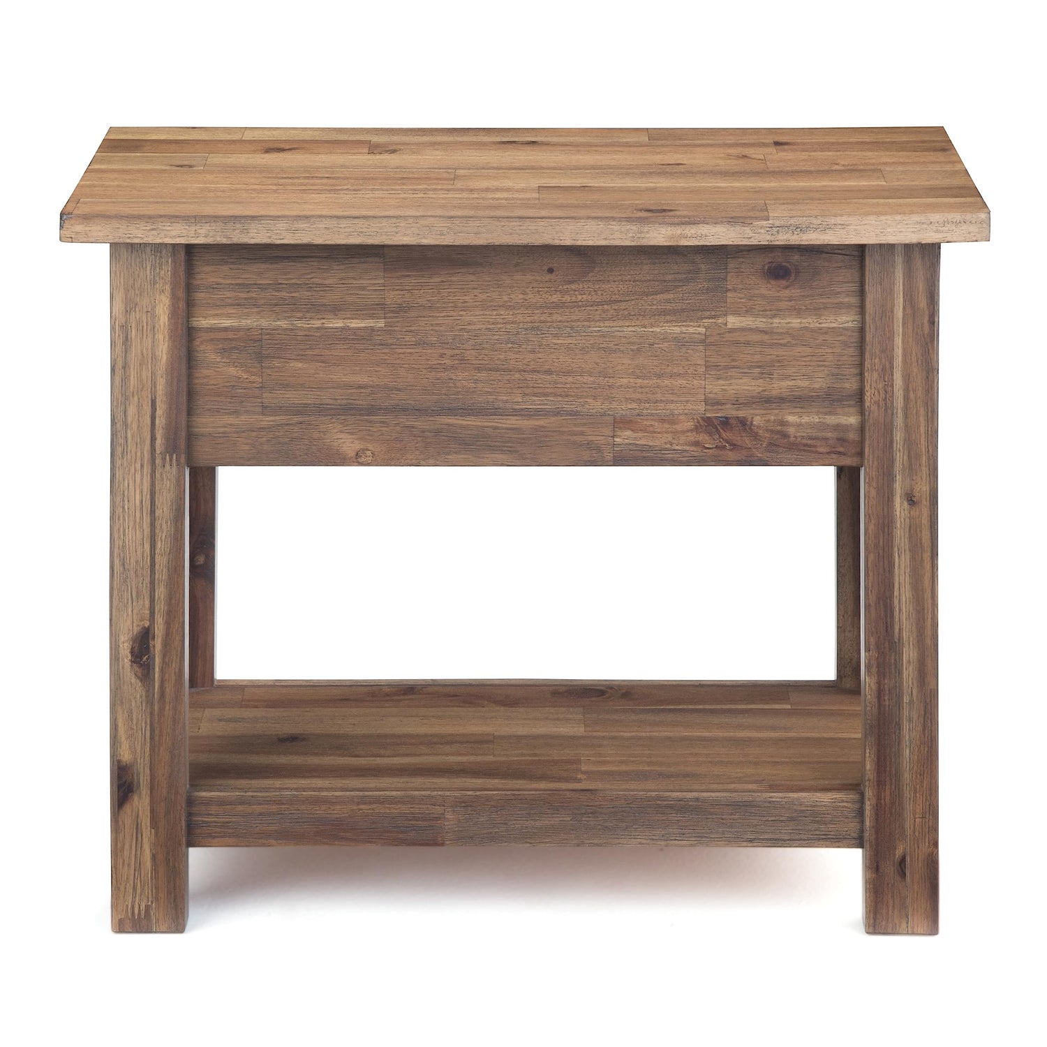SIMPLIHOME Monroe SOLID ACACIA WOOD 14 Inch Wide Rectangle Rustic Narrow Side Table in Rustic Natural Aged Brown, For the Living Room and Bedroom SIMPLIHOME