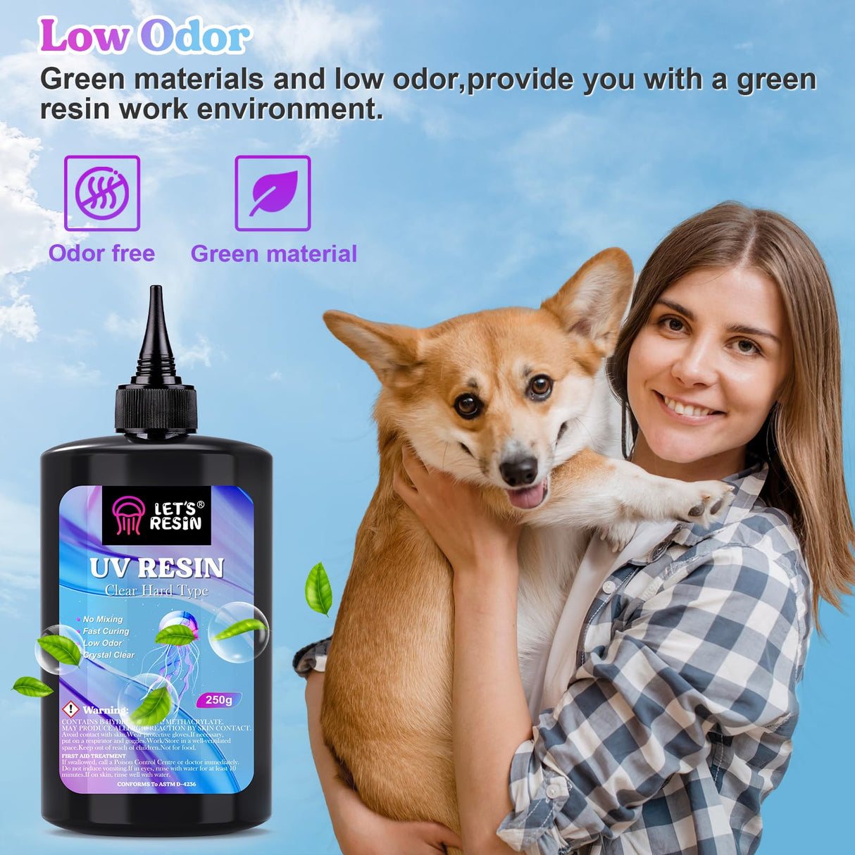 LET'S RESIN UV Resin, 2,000g 250ml 8Pcs Faster Cure Crystal Clear UV Resin Bulk,Low Shrinkage No Tacky UV Epoxy Resin Kit,Transparent High Gloss LET'S RESIN