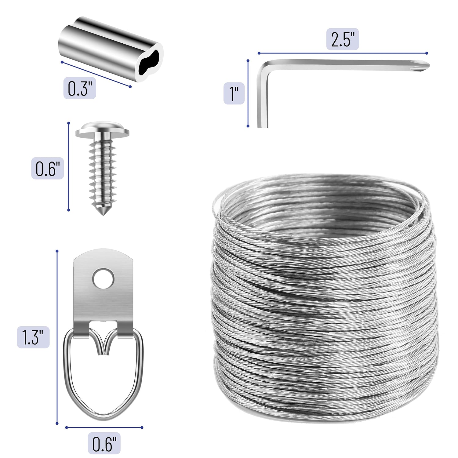 Mr. Pen- Picture Hanging Wire Kit, 100Ft Picture Wire Hanging, D Rings Picture Hanging, Picture Frame Hanging Kit, Picture Frame Wire, Wall Hanging Mr. Pen