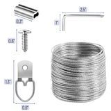 Mr. Pen- Picture Hanging Wire Kit, 100Ft Picture Wire Hanging, D Rings Picture Hanging, Picture Frame Hanging Kit, Picture Frame Wire, Wall Hanging Mr. Pen