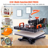 DREAMVAN Heat Press Machine, Upgraded 8 in 1 Heat Transfer Machine, 12" X 15" Digital Industrial Sublimation Heat Printing Combo with 360 Degree DREAMVAN