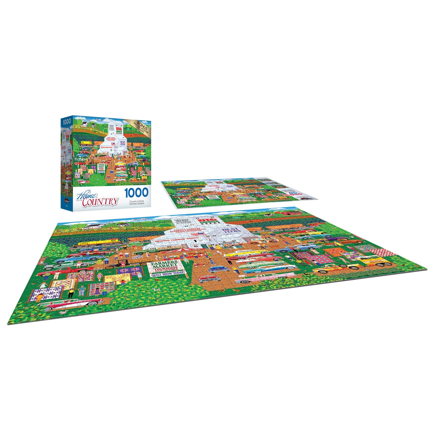 Cra-Z-Art - RoseArt - Home Country - County Corner Farmer's Market - 1000 Piece Jigsaw Puzzle - WoodArtSupply