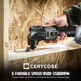 Cordless Oscillating Tool for Dewalt 20V Battery, Brushless-Motor Tool with Auxiliary Handle, 6 Variable Speed Oscillating Multi-Tool for Scraping, Cerycose