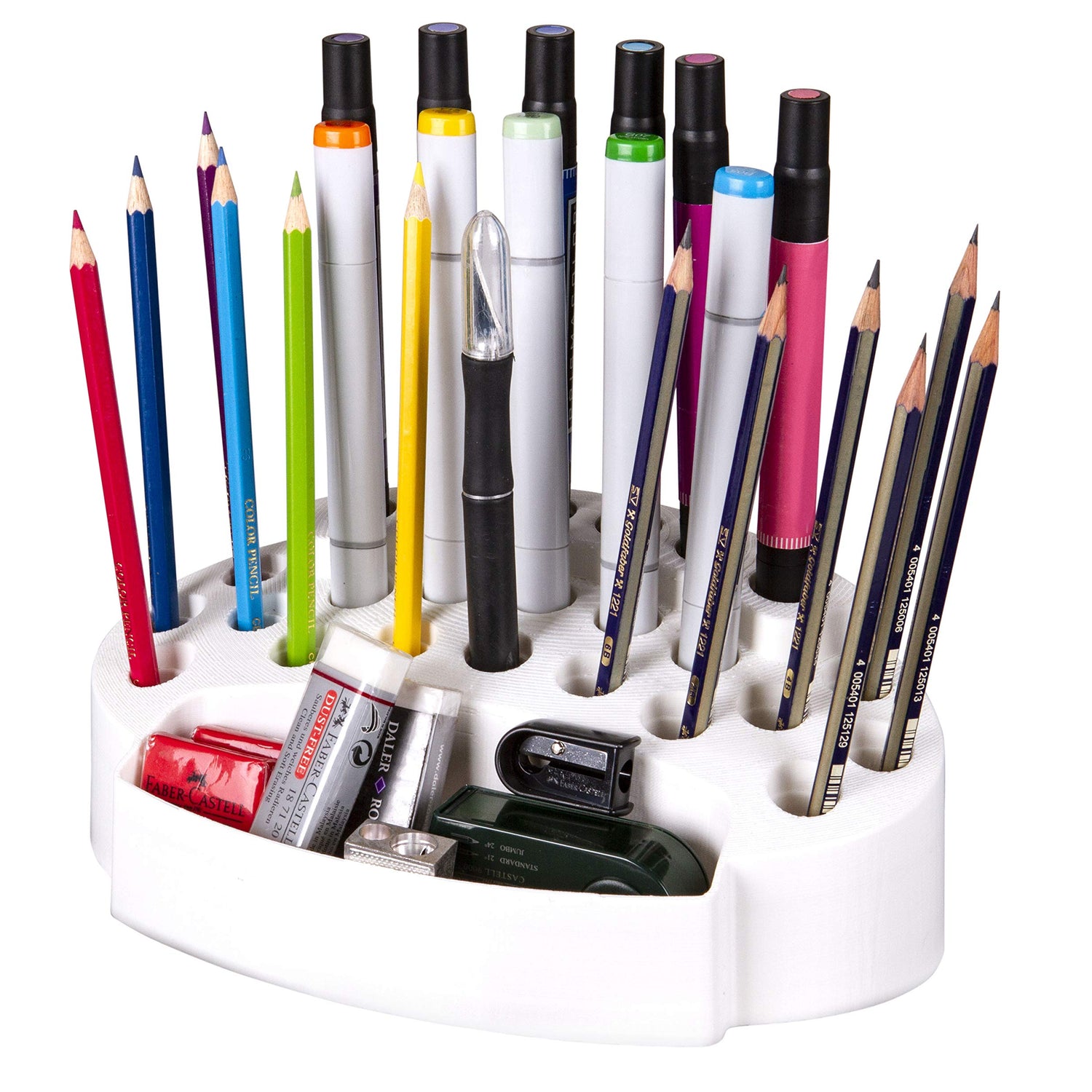 ArtBin 6974AG Desktop Accessory Storage with 24 Slots, [1] Art & Craft Organizer, White ArtBin