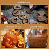 62Pcs Wood Burning Tips, Professional Wood Burning Pen Tips and Metal Alphabet Number Stencils Set, Perfect Wood Burning Embossing Carving DIY Crafts PETUOL