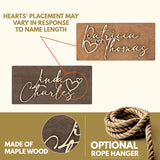 Valentines Day Gifts for Him, Her, Personalized 3D Couples Sign w/Names and Hearts - Walnut, 2 Optional Sizes - Custom 3D Couples names Wood Sign, Customization Mill