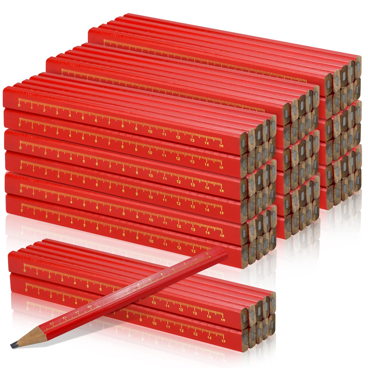 WYOMER 100 Pcs Carpenter Pencils, Octagonal Hard Black Carpenter Pencils, Construction Plan Pencils for Woodworking Marking WYOMER