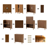 COZAYH Farmhouse Storage Cabinet Accent Sideboard Wood Buffet Cabinet with 2-Door for Living Room, Hallway, Bedroom, Dining Room COZAYH