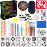 Insnug Mandala Dotting Tools Painting Kit - Rock Dot Paint Stencils Tool Set Art Craft Supplies Kits Tray Brush Zipper Pen for Nail Stone Mandala Insnug
