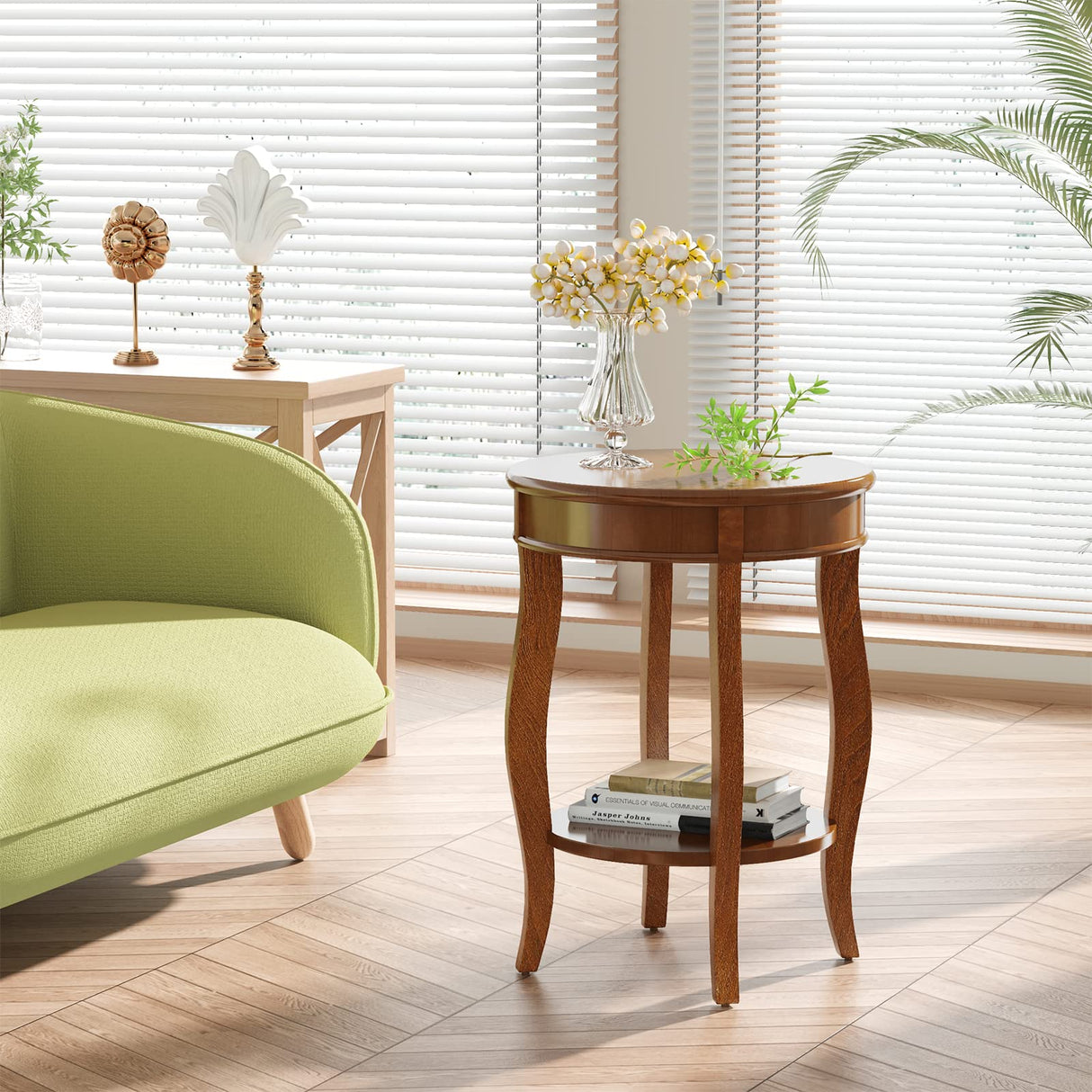 Acme Aberta End Table in Walnut ACME Furniture