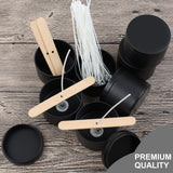 DINGPAI 24 Pcs Black Candle Tins, 4 oz Black Empty Candle Tin with Lids for DIY Candles Making, Matte Full Black Candle Jars for Candle Making, DINGPAI