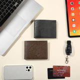 VZZNN 12 PCS Leather Bifold Wallets for Men,Men’s Wallet Bulk for DIY Engraving,With money clip,card holder(6 Black & 6 Brown) VZZNN