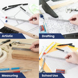 Pacific Arc 6 Inch Stainless Steel Ruler with Inch/Metric Conversion Table, 2 Pack Pacific Arc