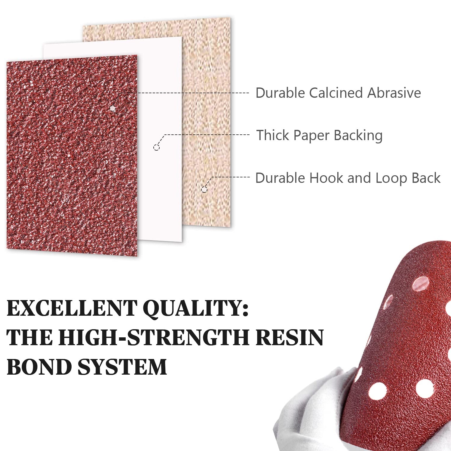 S SATC 72 PCS 5 Inch 8 Hole Hook and Loop Adhesive Sanding Discs Sandpaper for Random Orbital Sander 40 60 80 120 180 240 320 Grits S SATC