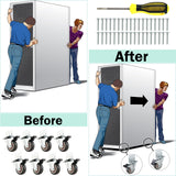 2 Inches Side Mount Caster Wheels Set of 8 L-Shaped TPR Rubber Locking Swivel Casters Heavy-Duty Double Plate Castor with Brake Industrial Metal GcFoir