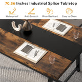 Tribesigns Dining Table for 8 People, 70.87-inch Rectangular Wood Kitchen Table with Strong Metal Frame, Industrial Large Long Dining Room Table for Tribesigns
