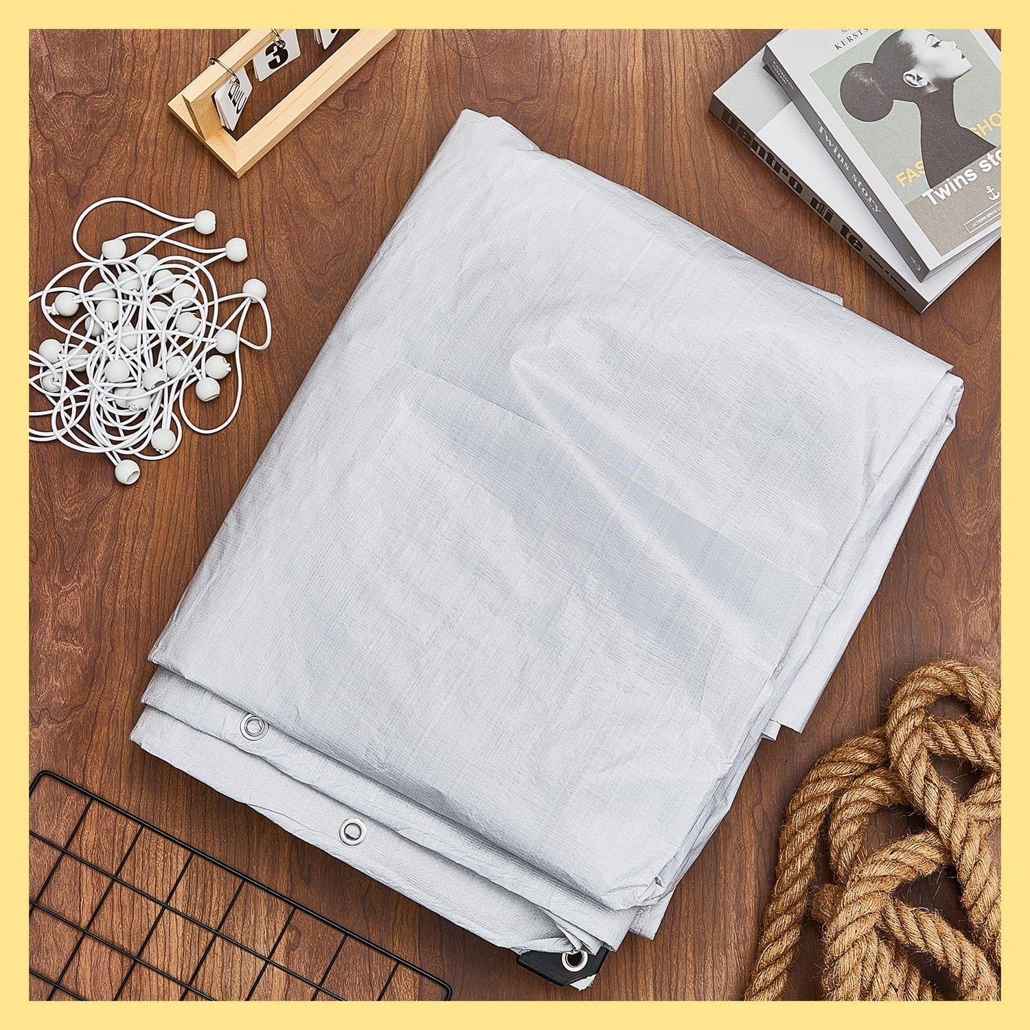 Wesnoy Heavy Duty Carport Canopy Waterproof Canopy Cover Garage Car Shelter Tarp Tent for Car Canopy Replacement Cover with 50 Ball Bungees, Only Top Wesnoy