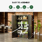 Greenvelly Metal Cabinet, 72” Black Tool Steel Locking Cabinet with Doors and 4 Shelves, Tall Cabinets for Garage Storage Systems Lockable File Greenvelly