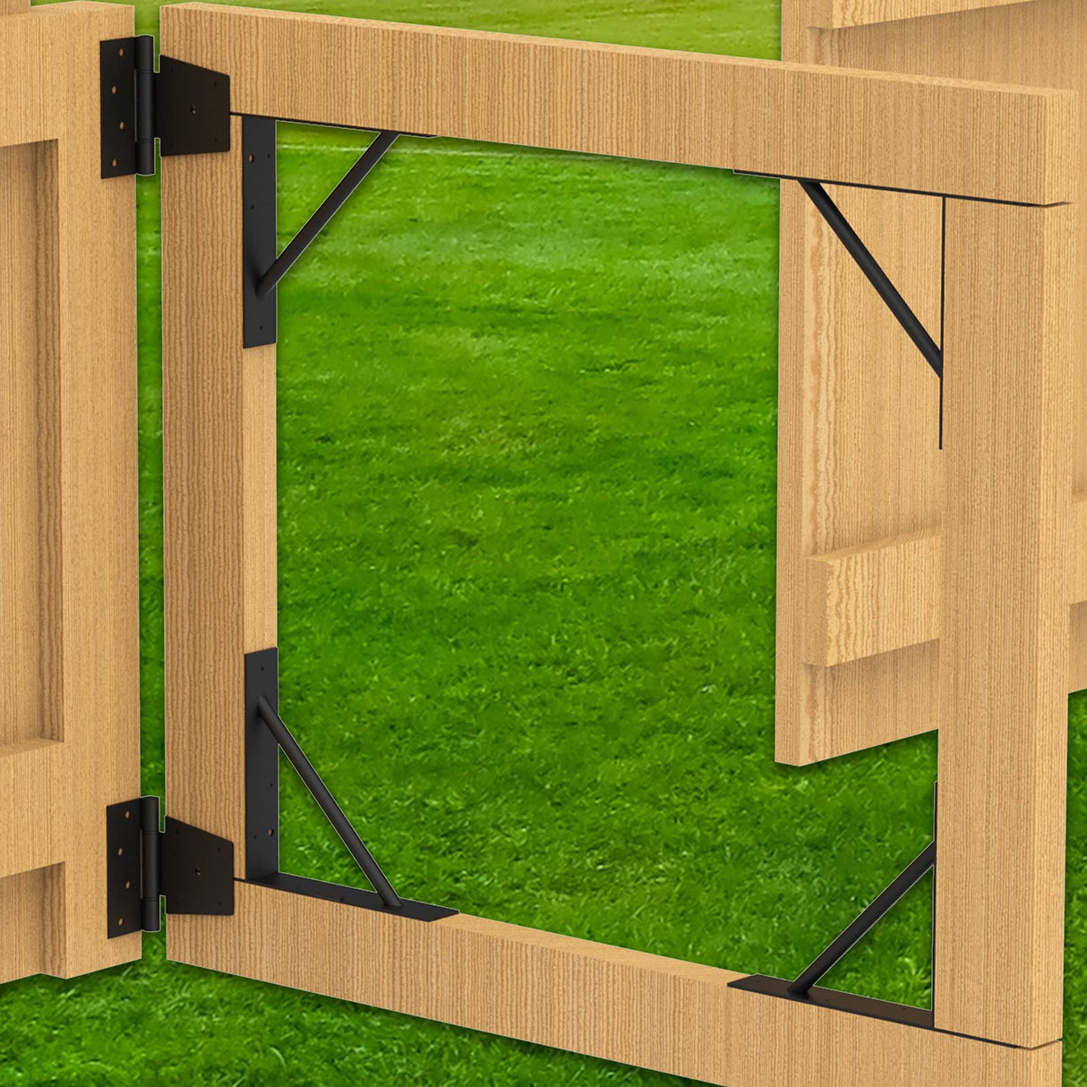 Gate Corner Brace Bracket Heavy Duty Adjustable No Sag Kit Durable Solid Iron for Shed Doors,Driveway Gates,Corral Gates,Wood Windows,Gate Frame Kunzye