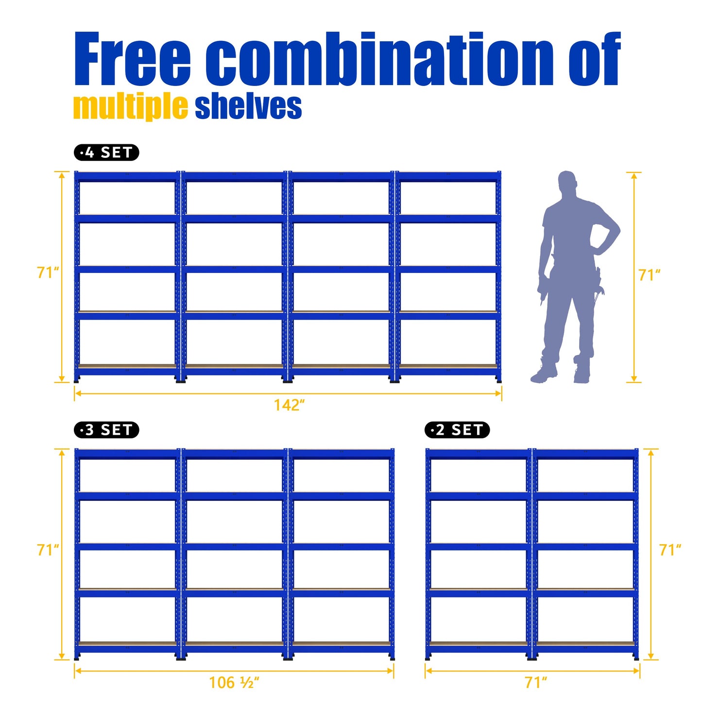 PrimeZone 16" D x 36" W x 72" H Heavy Duty Storage Shelves - 5 Tier Adjustable Garage Storage Shelving, Metal Storage Utility Rack Shelf Unit for - WoodArtSupply