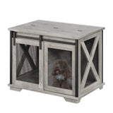 IDEALHOUSE 37'' Dog Crate Furniture Side End Table with Flip Top and Movable Divider, Wooden Dog Crate Table Large, Style Dog Kennel Side End Table IDEALHOUSE