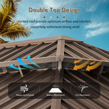 oneinmil 12x20FT Outdoor Gazebo, Heavy Duty Metal Double Roof Hardtop Gazebo with Aluminum Frame and Netting and Curtains for Patios oneinmil