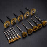 EASYIKI 15 Pieces Copper Wire Brushes, Wire Brush Wheel, Copper Wire Polishing Wheel Kits for Dremel Rotary Tools (1/8 Inch Shank) EASYIKI