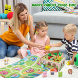 Toddler Montessori Wooden Farm Toys | Babies 12-18 Months Toy with Game Map for 1 2 3 Year Old Boys Girls | 1st First Birthday Gifts for 1-2 Years | KMTJT