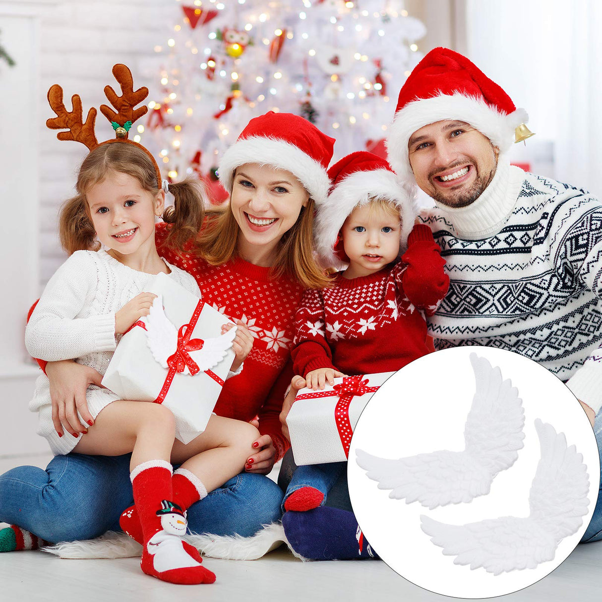 PartyKindom 6pcs White Angel Wings Angel Wings for Craft Unfinished Angel Wings Angel Wings Ornament DIY Craft Angel Wings Mini Wings Angel Wings PartyKindom