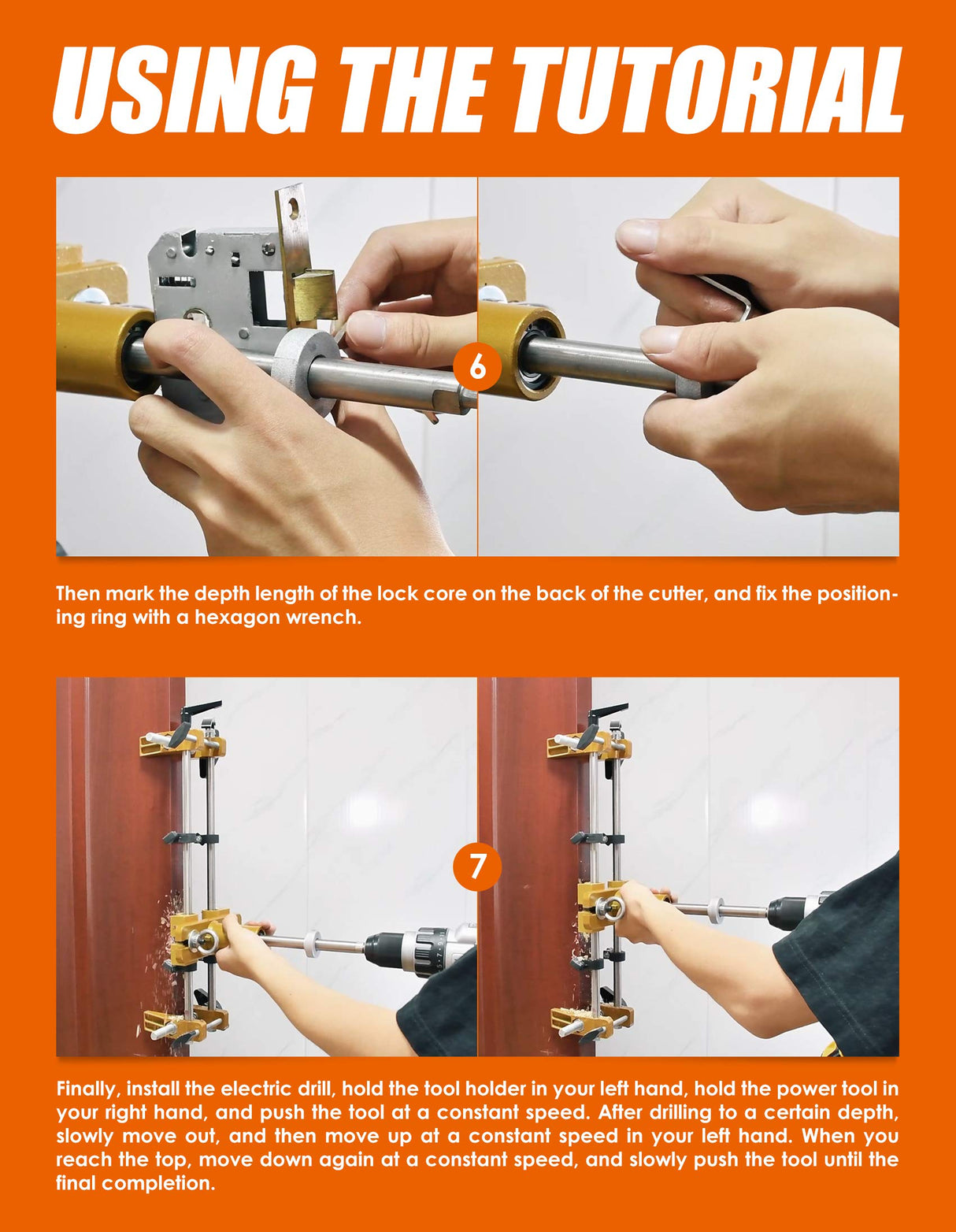 Luckyway Door Lock Hole Opener Kit, Lock Mortiser for Wooden Doors.(Install/Change The Door Lock Yourself) Luckyway