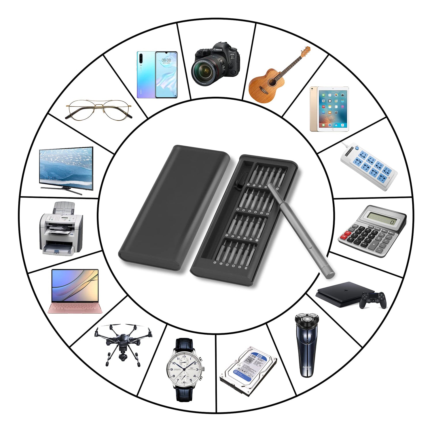 XOOL Precision Screwdriver Set Magnetic, 25 in 1 with 24 Piece Small Screwdriver Set, Mini Pocket Screwdriver kit Magnetic for Computer/Xbox/ PS3/ XOOL