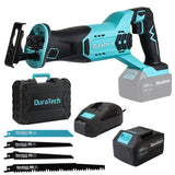 DURATECH Cordless Reciprocating Saw with 20V 4.0Ah Li-Ion Battery, 3000SPM, 7/8" Stroke Length, Variable Speed, Tool-Free Blade Change, 4 Saw Blades DURATECH
